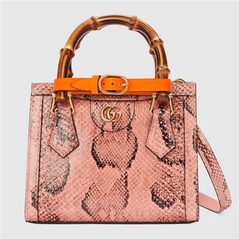 gucci python hysteria pink|Gucci Diana mini python tote bag in pastel pink .